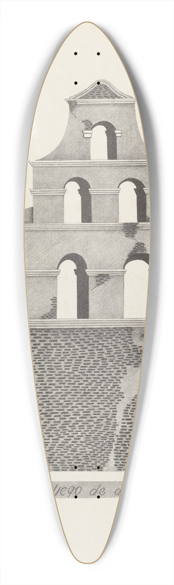 James Jones - Mision San Diego de Alcala 39.3 inch art pintail longboard deck