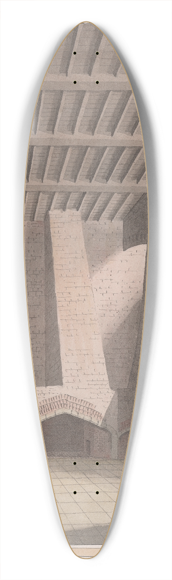 James Lambert of Lewes - Herstmonceux Castle, East Sussex: The Kitchen 39.3 inch art pintail longboard deck