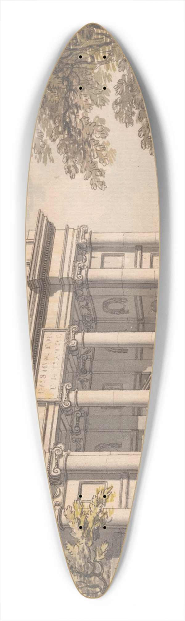 James Malton - Design for a Theatre 39.3 inch art pintail longboard deck