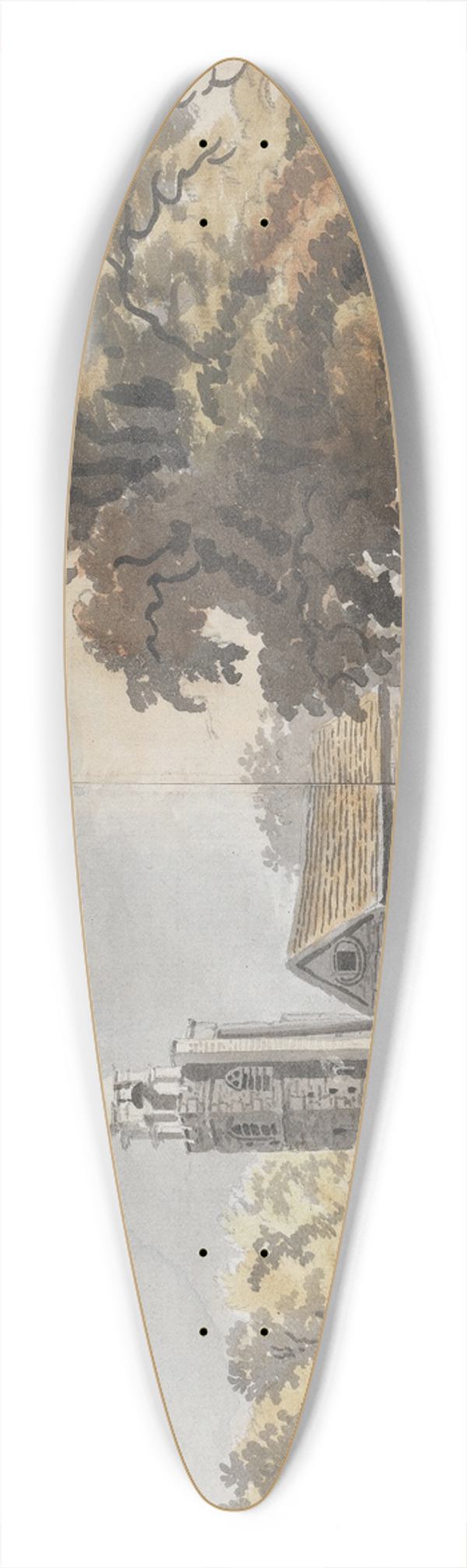 James Miller - Church at Marlylebone 39.3 inch art pintail longboard deck