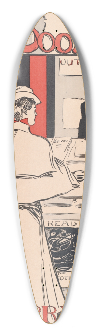 James Montgomery Flagg - The Bookman, April 39.3 inch art pintail longboard deck
