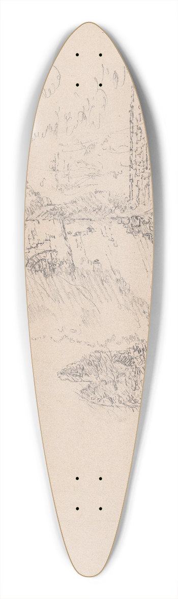 James Moore - Alton Castle, England 39.3 inch art pintail longboard deck