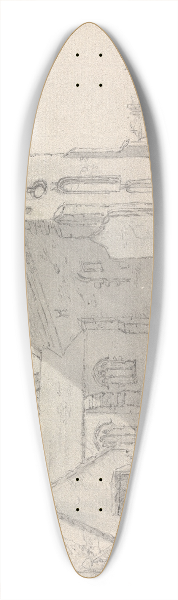 James Moore - Amsbury Abbey, Wiltshsire, England 39.3 inch art pintail longboard deck
