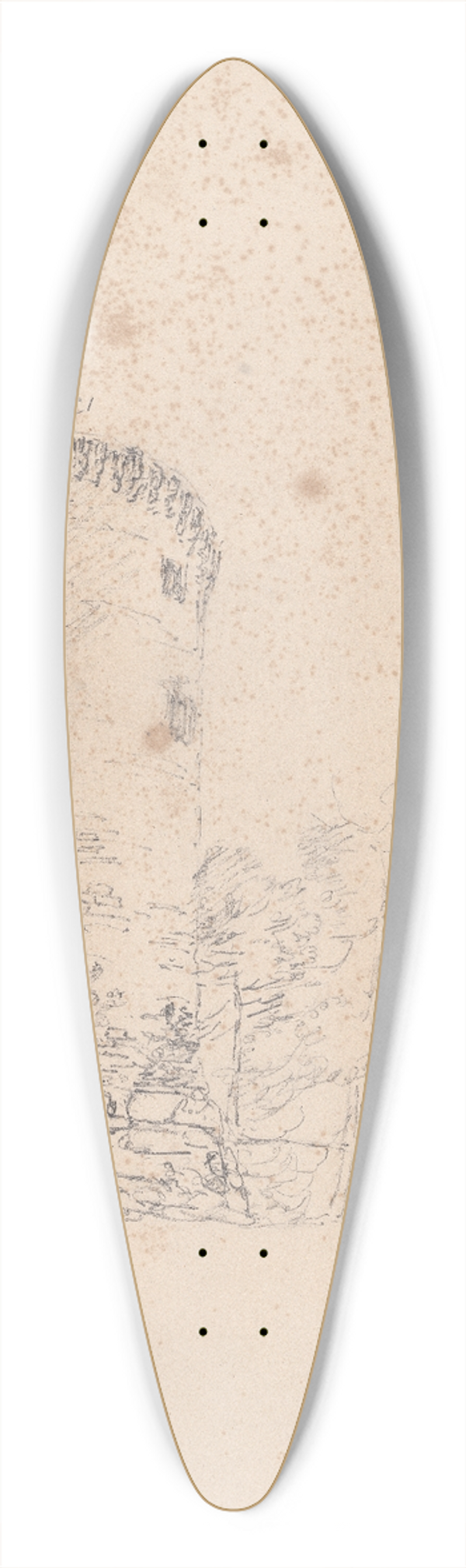 James Moore - Bothwell Castle, Scotland 39.3 inch art pintail longboard deck