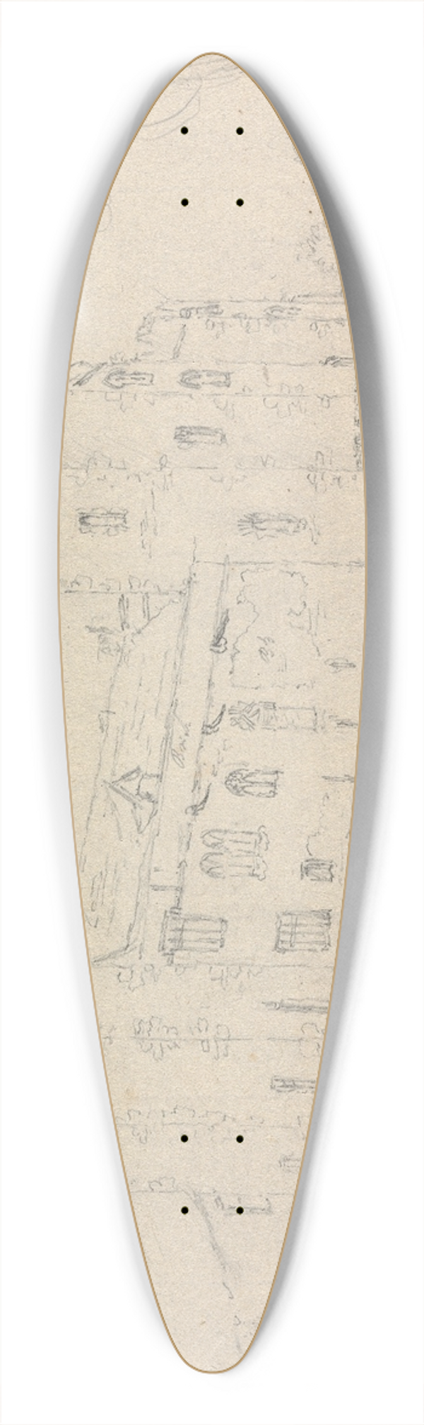 James Moore - Wingfield Castle 39.3 inch art pintail longboard deck