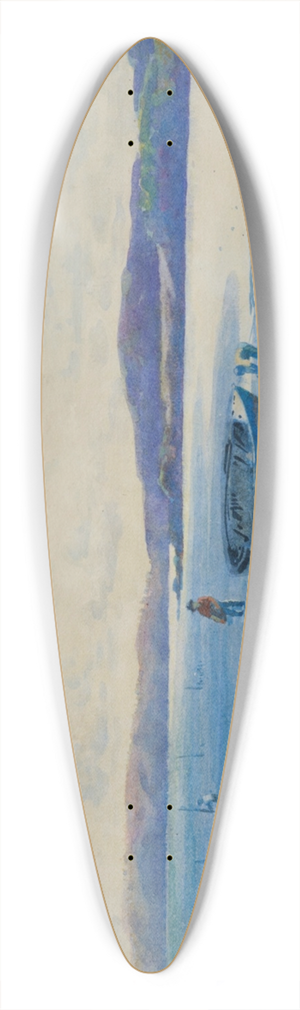 James Nairn - Porirua Harbour 39.3 inch art pintail longboard deck