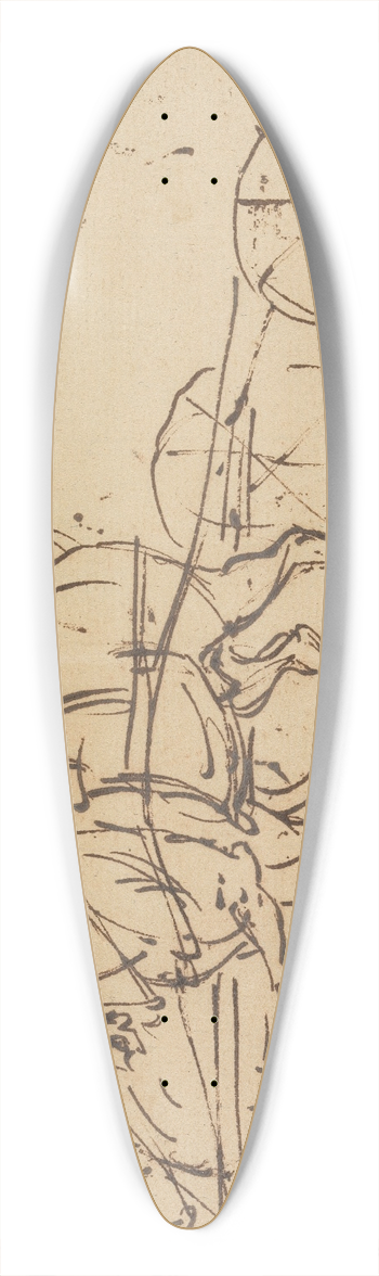 James Seymour - Two Horses Trotting in Harness 39.3 inch art pintail longboard deck