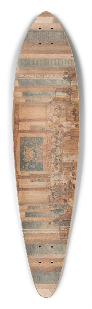 James Stephanoff - The Supreme Court of Judicature on the Island of Ceylon 39.3 inch art pintail longboard deck