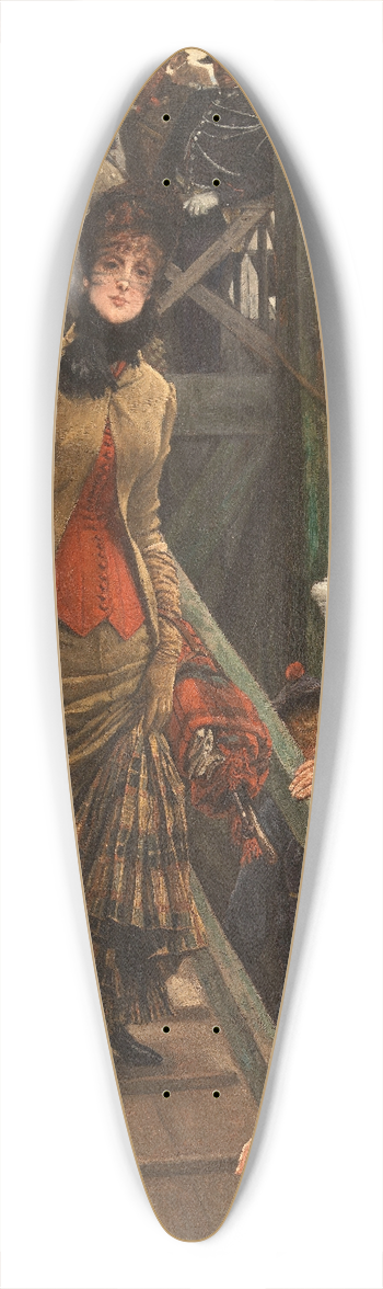 James Tissot - Embarkation at Calais 39.3 inch art pintail longboard deck
