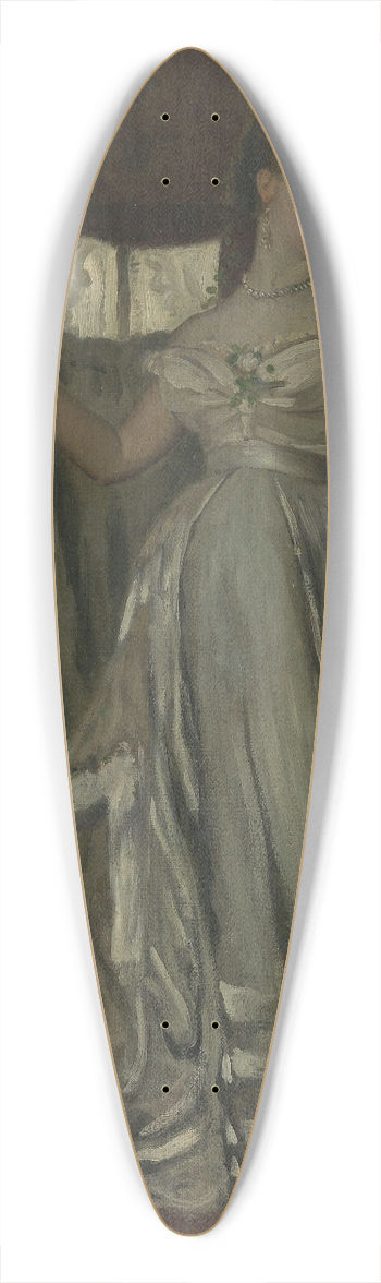 James Tissot - Lady and Chambermaid 39.3 inch art pintail longboard deck