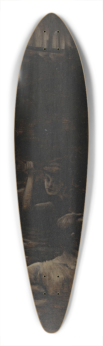 James Tissot - Rene and Reverchon Swimming in the Seine 39.3 inch art pintail longboard deck