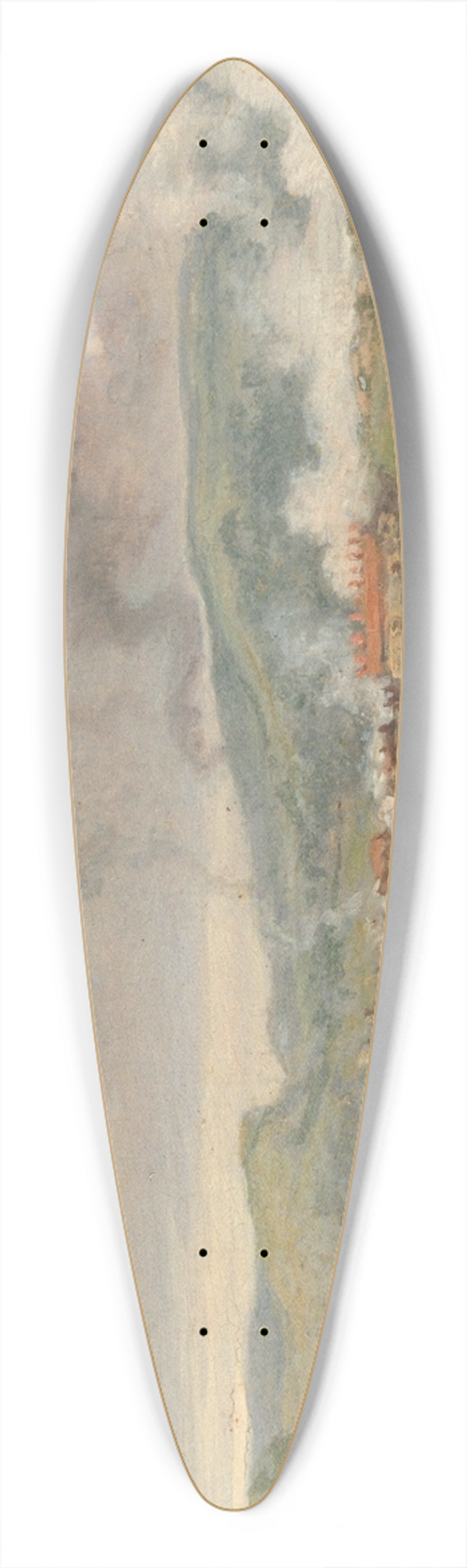 James Ward - Landscape near Swansea, South Wales 39.3 inch art pintail longboard deck