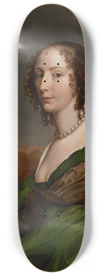 Adriaen Hanneman - Portrait of Woman, Countess of Carlisle, called Lucy Percy 8.25 inch art skate deck