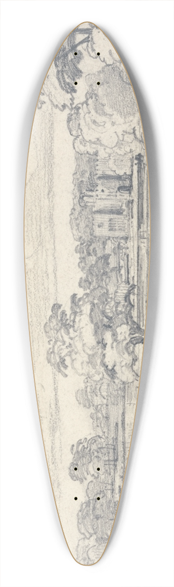 James Ward - The Old Hall, Tabley, Surrounded by Parkland, July 20, 1814 39.3 inch art pintail longboard deck