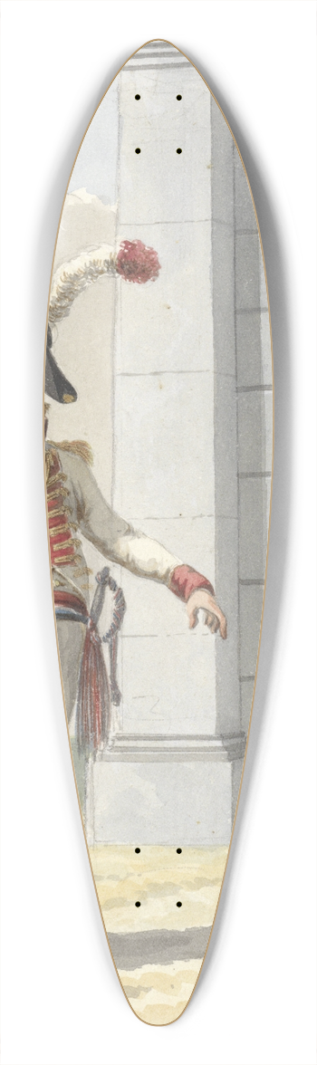 Jan Anthonie Langendijk - Grenadier officier en gemeene der Lijfgarde van de Raadpensionaris der Bataafsche Republiq 39.3 inch art pintail longboard deck
