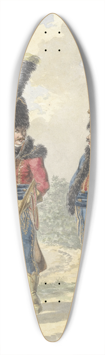 Jan Anthonie Langendijk - Twee staande militairen 39.3 inch art pintail longboard deck