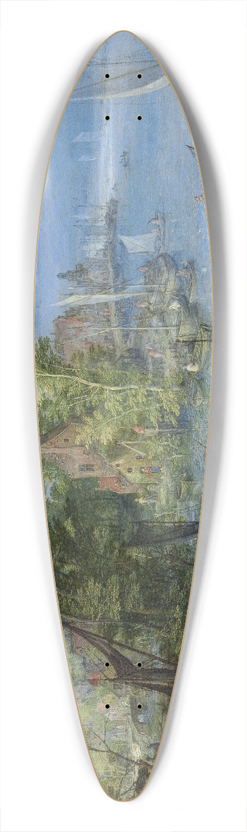 Jan Brueghel The Elder - River Landscape 39.3 inch art pintail longboard deck