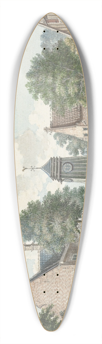 Jan de Beijer - Gezicht op het Klokhuis te Overveen, 39.3 inch art pintail longboard deck