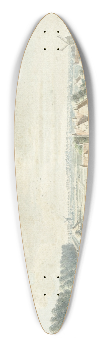 Jan de Beijer - Gezicht van de Wal bij de Catharijnepoort te Utrecht 39.3 inch art pintail longboard deck
