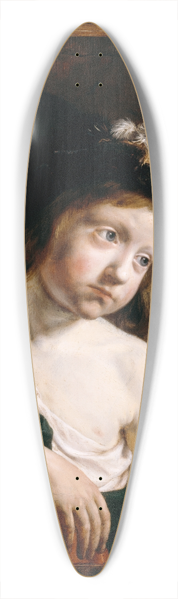 Jan de Bray - A Group of two Boys 39.3 inch art pintail longboard deck