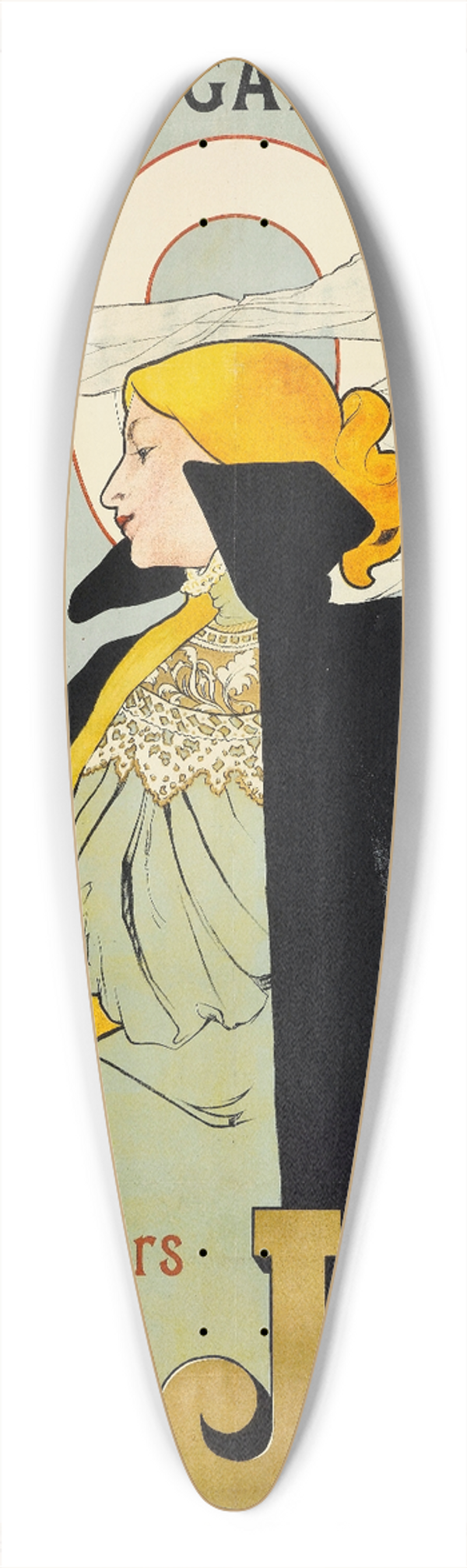 Jane Atch - Papier A Cigarettes Job 39.3 inch art pintail longboard deck