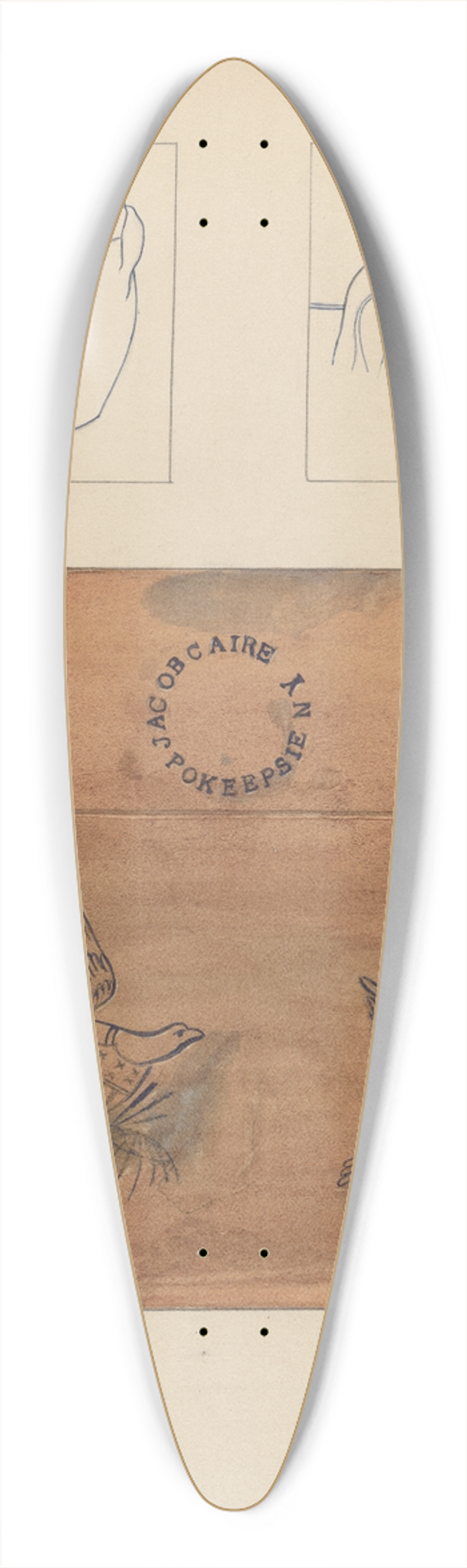 Janet Riza - Crock 39.3 inch art pintail longboard deck