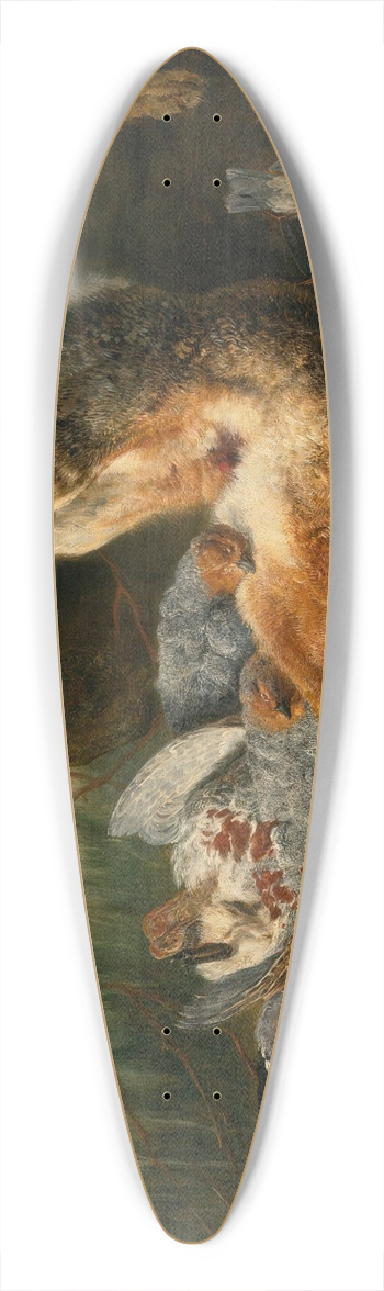 Jan Fyt - Gamepiece With A Hare And Various Wild Birds, A Cat Approaching From The Right 39.3 inch art pintail longboard deck