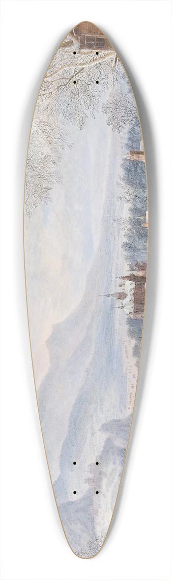 Jan Griffier - Winter Scene with Skaters 39.3 inch art pintail longboard deck