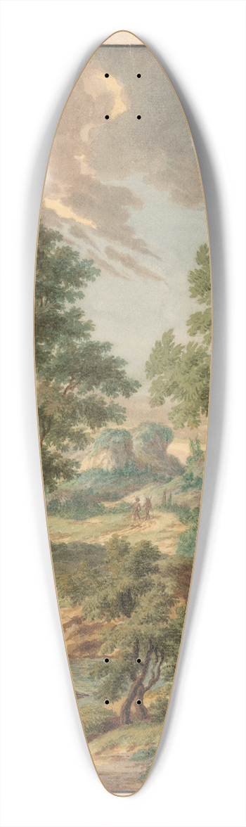 Jan Hendrik Troost van Groenendoelen - Landschap met watervogels in een poel 39.3 inch art pintail longboard deck