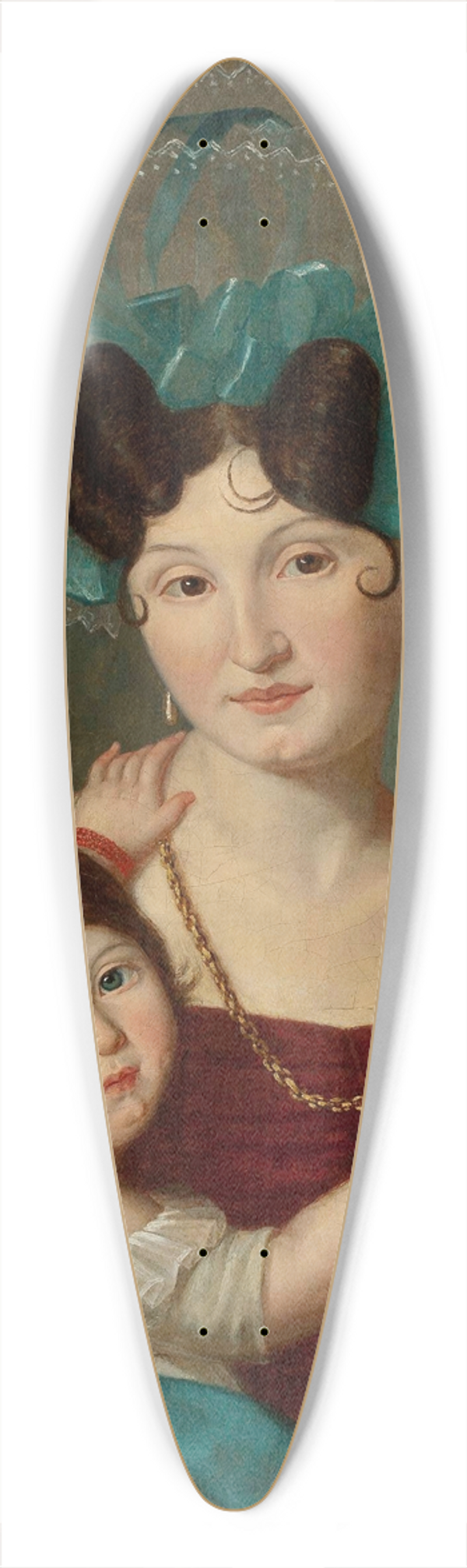 Jan Krzysztof Damel - Portrait of Maria Anna Rawicz (18071887) with her son Ja 39.3 inch art pintail longboard deck
