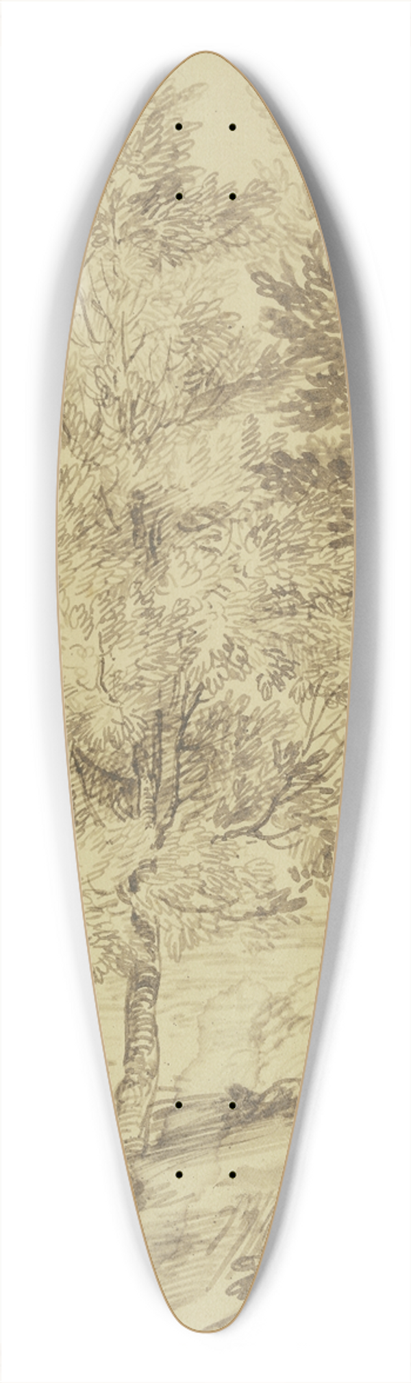 Jan Lievens - Ein Schfer auf einem Hgel unter Bumen liegend 39.3 inch art pintail longboard deck