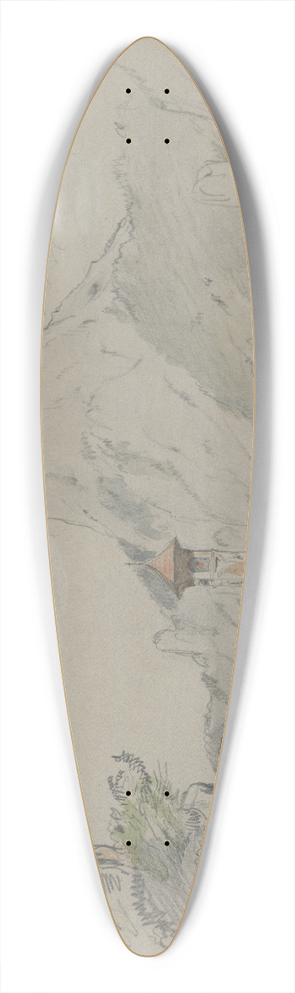 Jan Nowopack - Mountain Lake 39.3 inch art pintail longboard deck