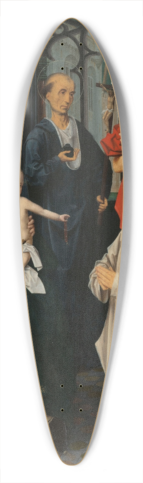 Jan Provost - Virgin and Child Enthroned, with Saints Jerome and John the Baptist and a Carthusian Monk 39.3 inch art pintail longboard deck