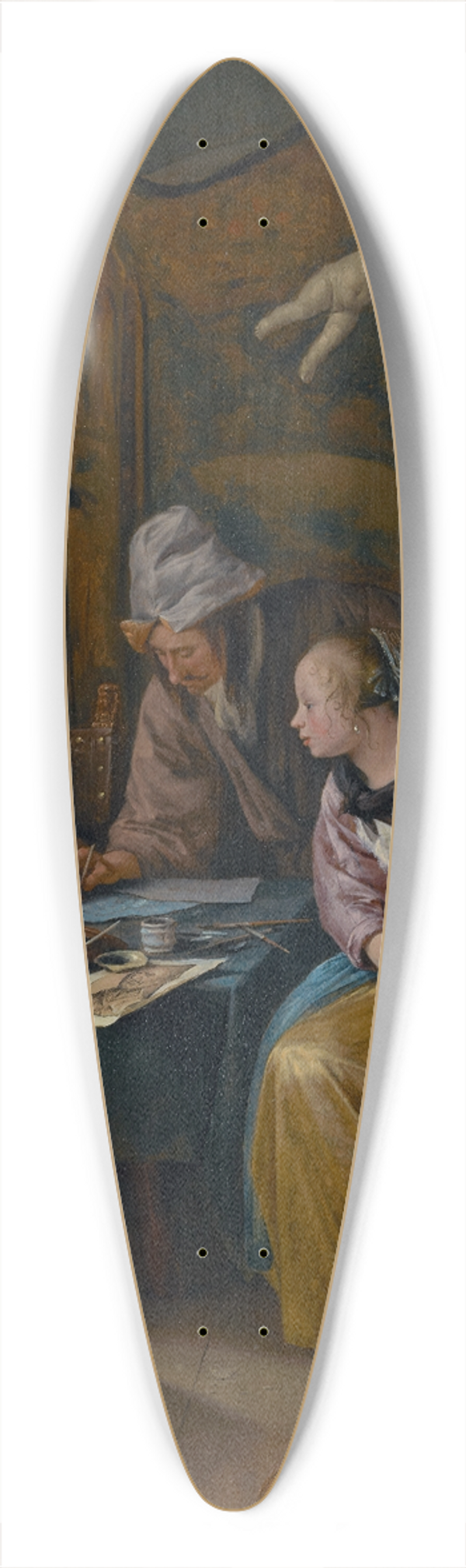Jan Steen - The Drawing Lesson 39.3 inch art pintail longboard deck