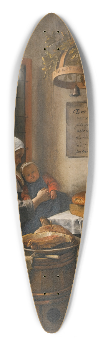 Jan Steen - The prayer before the meal 39.3 inch art pintail longboard deck