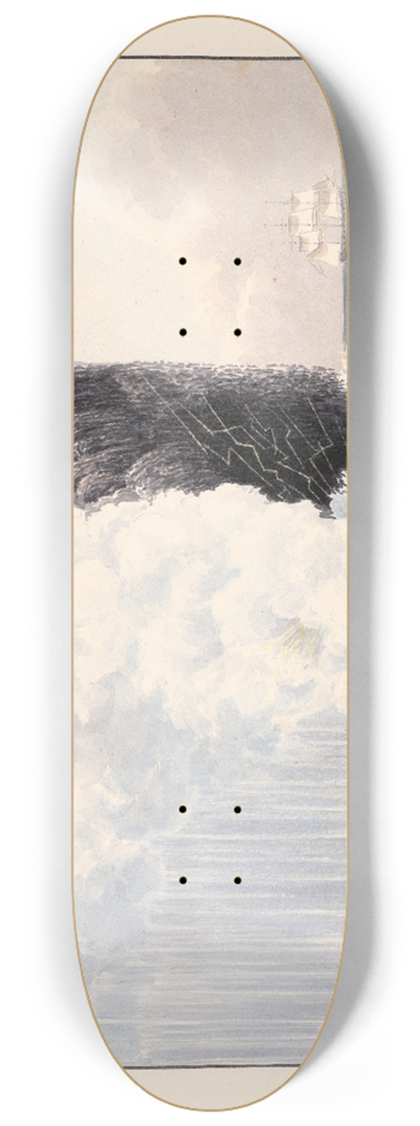 Charles Hamilton Smith - Eruption of the Volcanic Island Sabrina 8.25 inch art skate deck