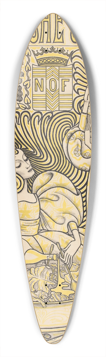 Jan Toorop - Delft SaladOil 39.3 inch art pintail longboard deck