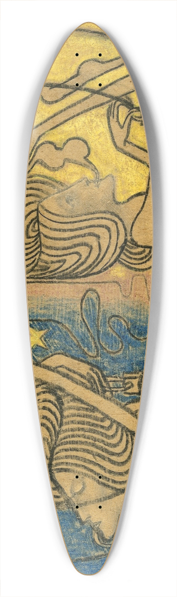 Jan Toorop - Twee gestileerde vrouwelijke figuren met klok in de hand 39.3 inch art pintail longboard deck
