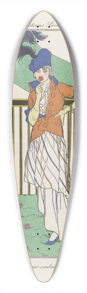 Jan van Brock - Journal des Dames et des Modes; the Fashion Illustrators 39.3 inch art pintail longboard deck