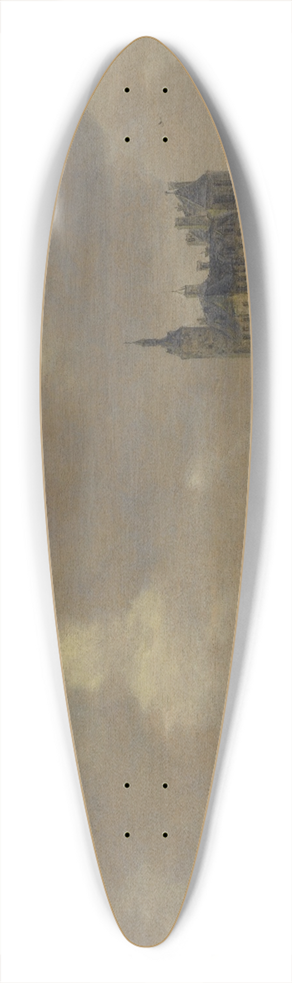 Jan van Goyen - A Castle by aRiver 39.3 inch art pintail longboard deck