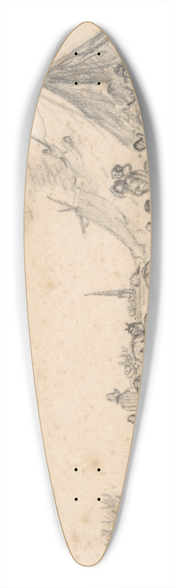Jan van Goyen - River Landscape in Winter with Figures Skating and Sleds 39.3 inch art pintail longboard deck