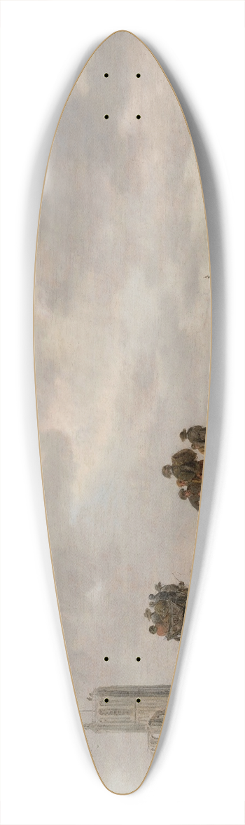 Jan van Goyen - The Old Church at Egmond aan Zee 39.3 inch art pintail longboard deck