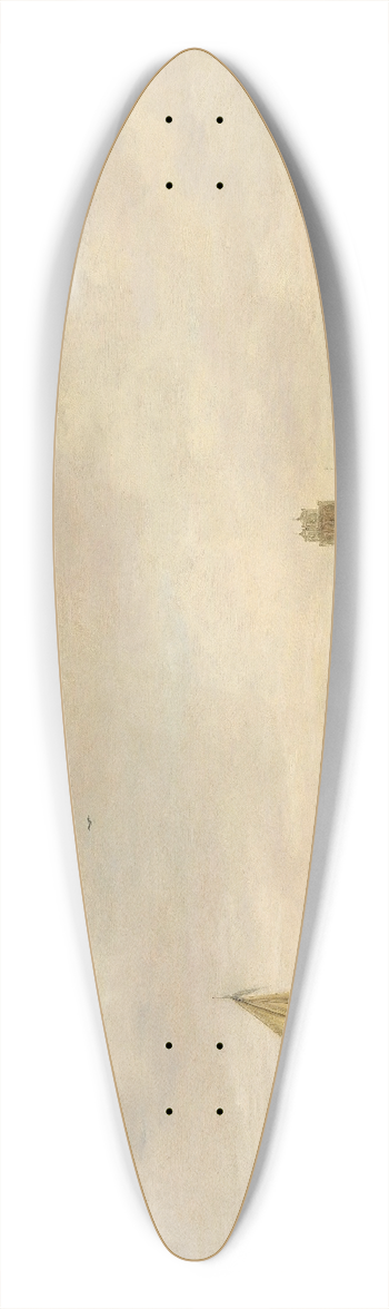 Jan van Goyen - View of Dordrecht from the Dordtse Kil 39.3 inch art pintail longboard deck