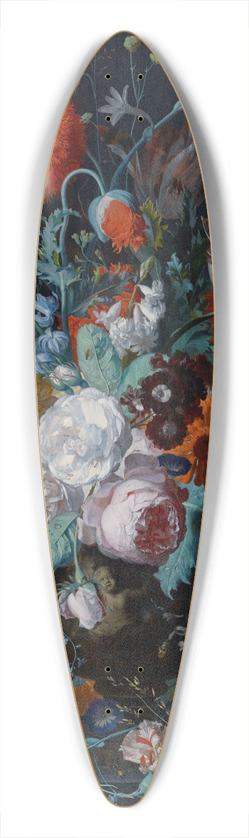 Jan van Huysum - Still Life of Flowers and Fruit 39.3 inch art pintail longboard deck