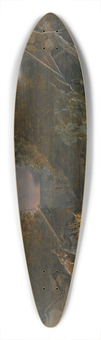 Jan van Kessel the Younger - A still lifeof a swan and other birds, with rabbits,fruit and vegetables and a landscape beyond 39.3 inch art pintail longboard deck