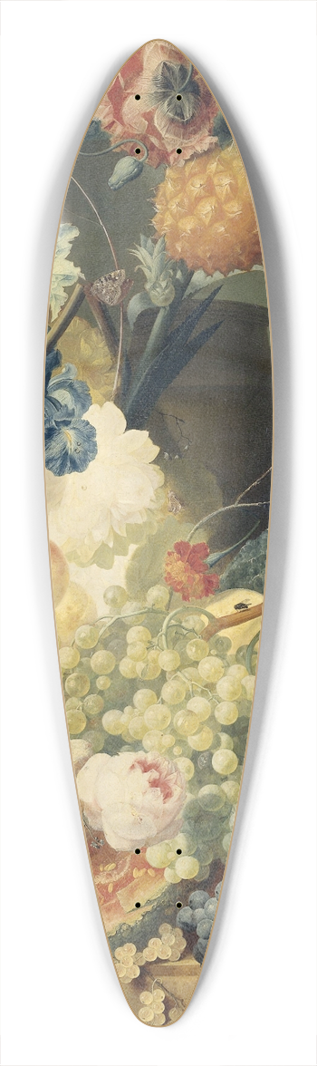 Jan Van Os - Still Life with Flowers, Fruit and Birds 39.3 inch art pintail longboard deck