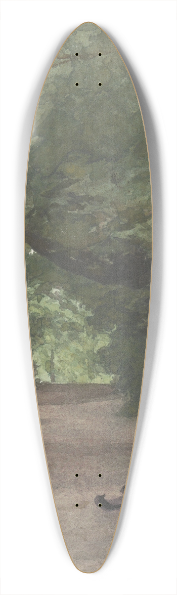 Jan Veth - Lezende man in boslaan 39.3 inch art pintail longboard deck