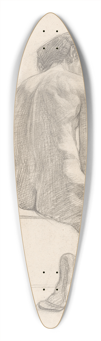 Jan Veth - Zittend vrouwelijk naakt, op de rug gezien 39.3 inch art pintail longboard deck