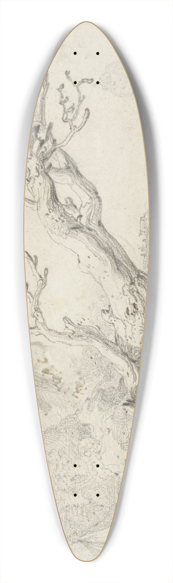 Jan Weenix - Alter drrer Baum querber nach rechts hngend, im Hintergrund eine Flugegend mit mehreren Figuren 39.3 inch art pintail longboard deck