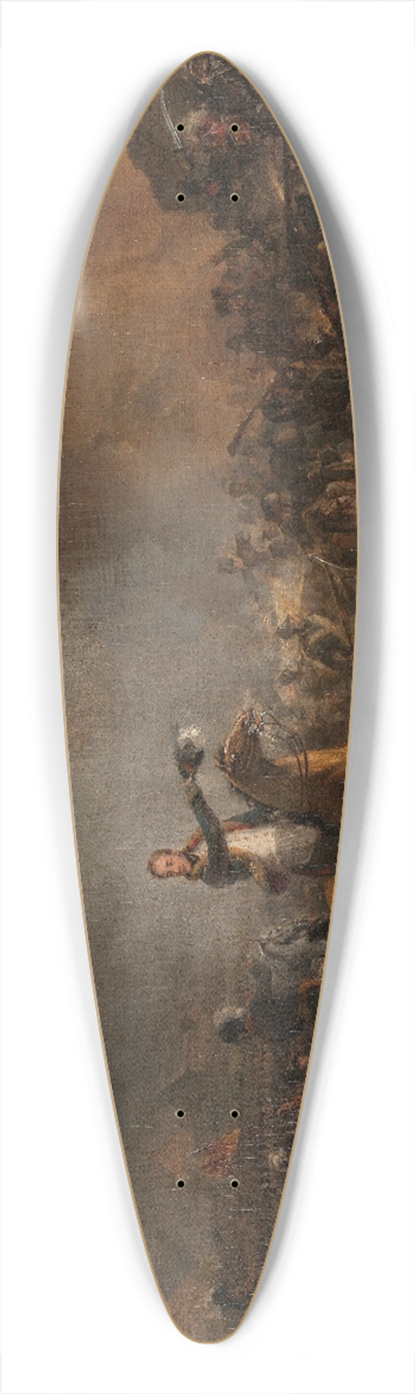 Jan Willem Pieneman - The Prince of Orange at Quatre Bras, 16 June 1815 39.3 inch art pintail longboard deck